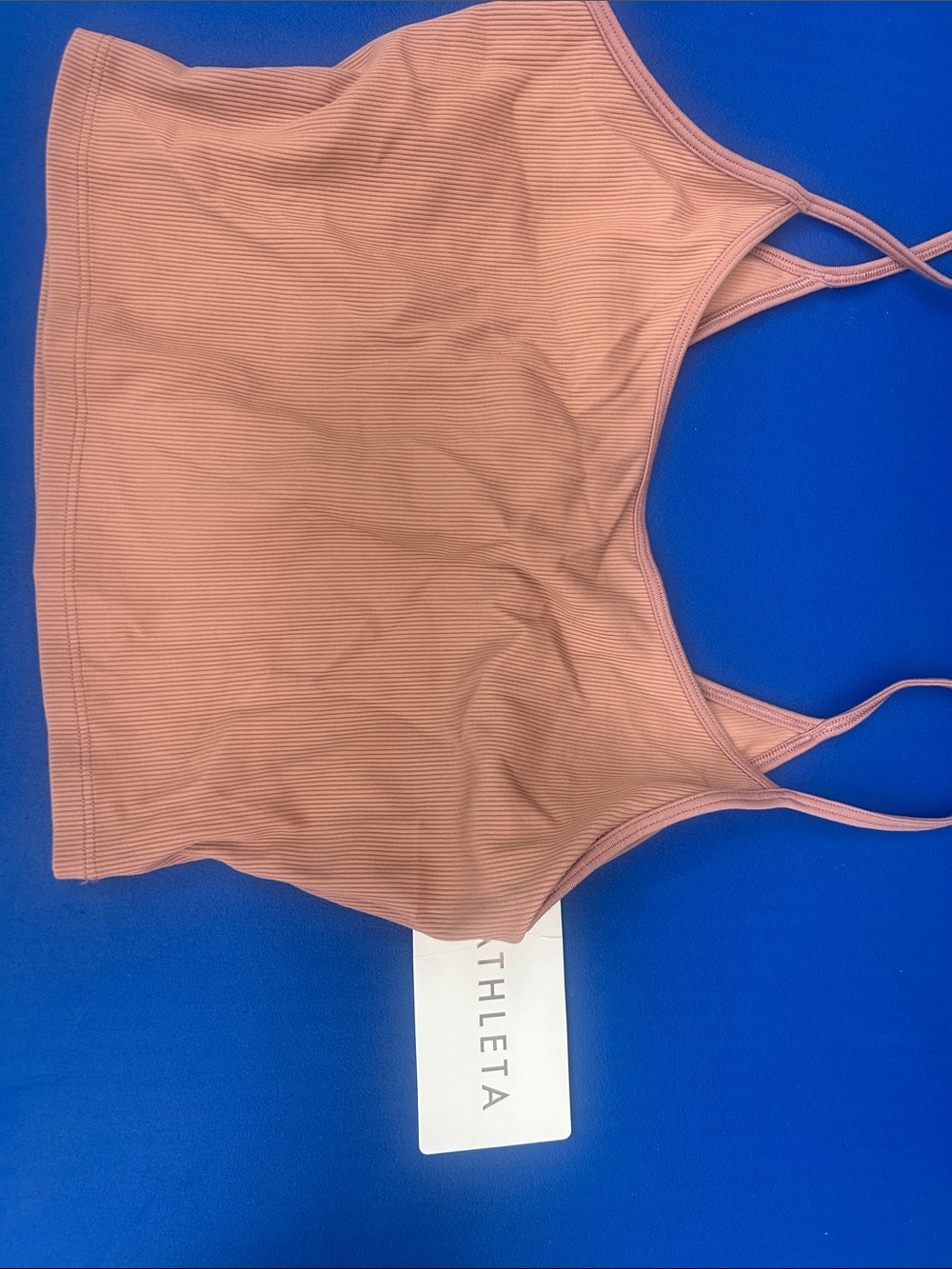 Athleta Ribbed Cropped Sports Tank - Dusty Rose Pink